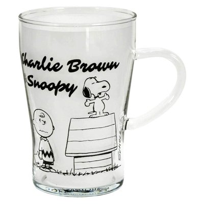 日本製 SNOOPY 史努比 耐熱玻璃杯 玻璃杯 350ml 啤酒杯 咖啡杯 果汁杯 飲料杯 馬克杯