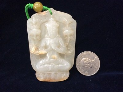 234. 和闐 白玉「準提菩薩」神像玉珮另有 老玉 緬甸玉 玻璃種 黃翡 冰種 三彩 俄料 古玉 糯米種
