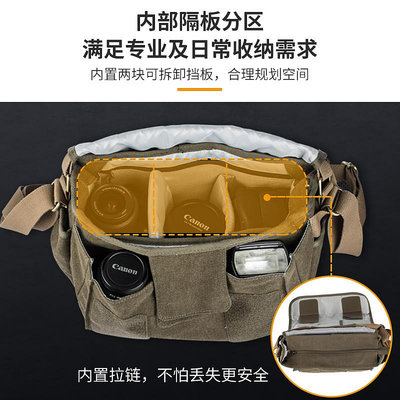TARION 圖玲瓏相機包單肩攝影包專業單反微單斜挎包便攜復古男士手提單肩包鏡頭收納包戶外旅行背包RS01