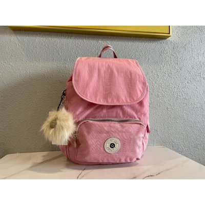 全新 Kipling 猴子包 CITY PACK 中號 K15635 糖果粉色 翻蓋休閒旅遊包雙肩背包 後背包 書包