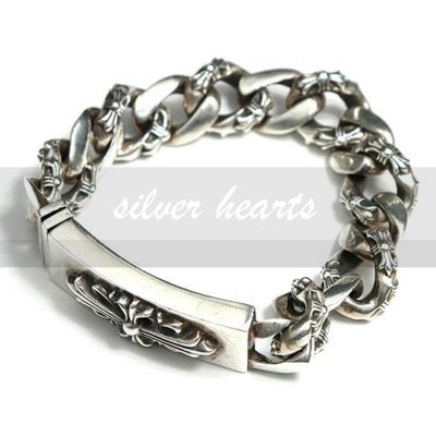 【SILVER HEARTS】Goro's Chrome Hearts 克羅心 Floral Cross 純銀手環 手鍊