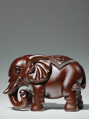 現貨 黑檀木雕大象擺件一對客廳實木風水象家居裝飾紅木小象工藝品滿200元出貨可開發票