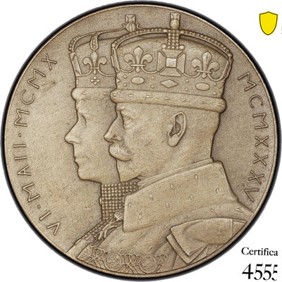 PCGS SP64 1935年英國喬治五世銀禧紀念大銀章