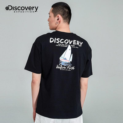 Discovery港風t恤男夏季新款男女短袖上衣潮流寬鬆