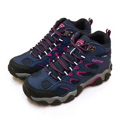 利卡夢鞋園–LOTTO 專業多功能防水戶外踏青健行登山鞋--REX ULTRA系列--藍紫--3816--女