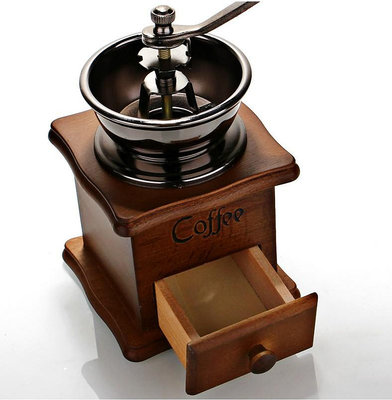 咖啡機鋼芯復古經典手搖實木磨豆機陶瓷芯咖啡豆研磨機磨粉機咖啡機迷你