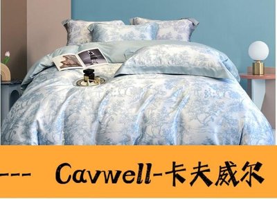 Cavwell-超滑天絲 60支紗 10款 新100%天絲 雙人加大特大 床包四件組被套兩用被天絲枕套天絲床包-可開統編