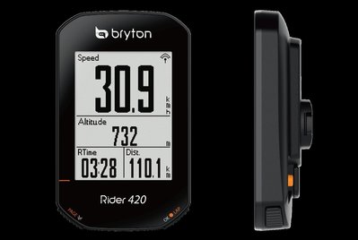 【國旅單車】最新款 BRYTON RIDER 420E+鋁合金延伸架 智慧藍芽ATN+ 中文GPS記錄器 特價 黑