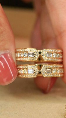 【18K金鑽石戒指】18K金天然鑽石戒指 55分 質感超優 冰糖鑽與圓鑽 大氣閃耀