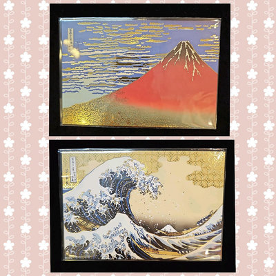 日本風情圖系列明信片赤富士山富嶽三十六景神奈川沖浪裏北齋