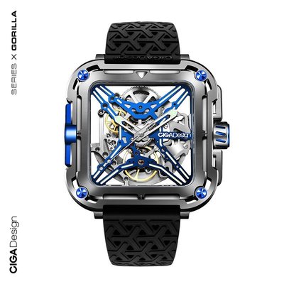 現貨 手錶CIGA design璽佳X系列大猩猩機械表鈦合金版鏤空機械男手表方形