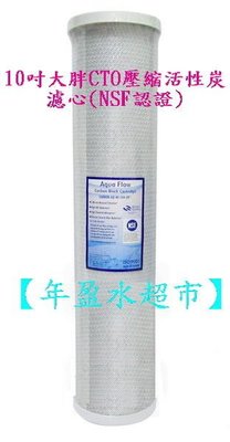 【年盈淨水】 20英吋 大胖 Aqua Flow 高品質 NSF認證椰殼壓縮活性炭濾心 《台灣製造》《1支》