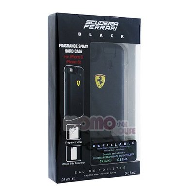 ☆MOMO小屋☆ Ferrari Black 黑色法拉利淡香水 手機殼禮盒組 (25ml*2) (IPHONE6)