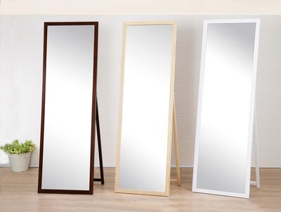 (免組裝)寬52實木立鏡 全身鏡 穿衣鏡 化妝鏡 鏡子 自拍鏡  立鏡 白色 胡桃色 原木色 台灣製造
