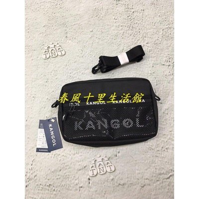KANGOL 袋鼠 仿皮革 重覆字母 多夾層 手拿包 側背包 6055302620爆款