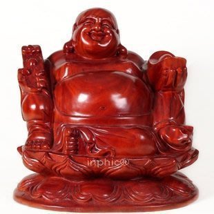 INPHIC-佛像 木雕佛像 越南紅木工藝品 如意元寶彌勒佛擺飾 大款45