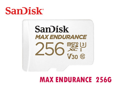 「阿秒市集」SanDisk MAX ENDURANCE 256G microSD U3 4K 記憶卡 適用行車記錄器