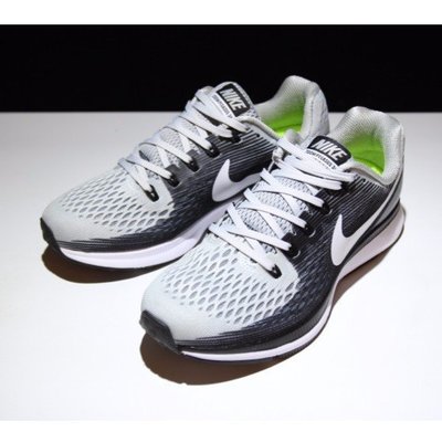 Nike ZOOM PEGASUS 34 黑白 漸層 輕量 慢跑鞋  透氣  男款