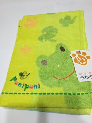 日本 可愛動物 青蛙長毛巾 現貨供應