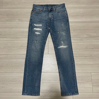 LEVI'S LEVIs 04511-2107 W29 L32 藍偏淺刷色破壞合身窄版牛仔褲 522 511 519