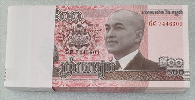 WC01 低價外鈔 2014年柬埔寨500元紙鈔百連號一刀 全新無折 含6666