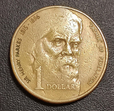 【二手】 澳大利亞1dollar，國父帕克斯逝世百年25mm2149 錢幣 硬幣 紀念幣【明月軒】