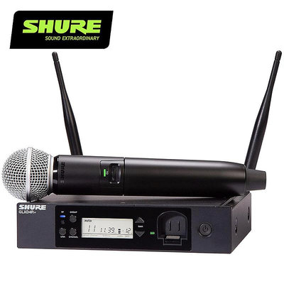 SHURE GLXD24R+/SM58 手持式人聲麥克風/高級數位無線麥克風系統-PLUS款最新5.8G技術/原廠公司貨