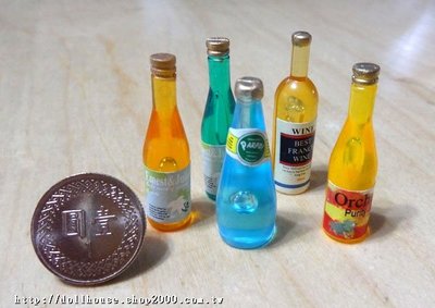 【袖珍屋】進口酒瓶模型(5入一組)(F1268A0110)
