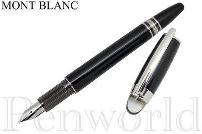 【Pen筆】德國製 Mont Blanc萬寶龍 STARWALKER漂浮黑桿鉑金夾鋼筆 M尖 25600