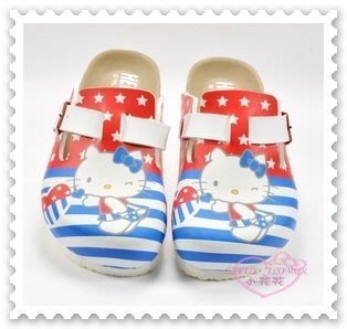 ♥小公主日本精品♥ Hello Kitty 美國國旗 勃肯鞋 拖鞋 休閒鞋 中大童 台灣製 816871