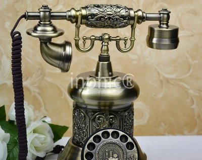 INPHIC-老式仿舊電話機 旋轉撥號盤電話機 機械鈴聲時尚復古董