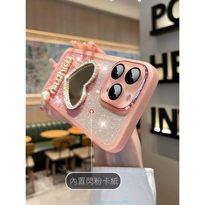 OPPO Reno 8 愛心補妝鏡子手機殼 水鑽手機殼 Reno8 5G 保護殼 防摔殼 日韓 手機保護殼 進階殼