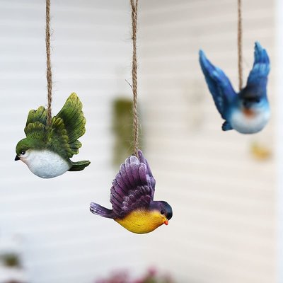 【熱賣下殺】花園掛件小鳥裝飾創意吊件戶外庭院外貿雜貨露臺園藝擺件陽臺布置