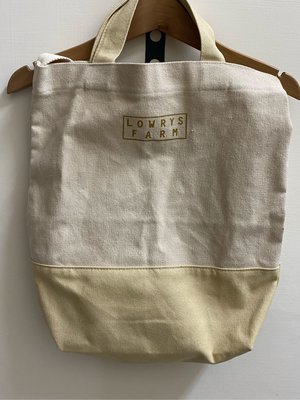 日本品牌lowrys farm拼接顏色帆布包手提包肩背包