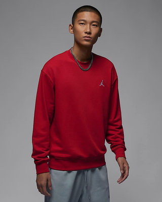 南🔥2024 1月 NIKE Jordan Essentials 長袖上衣 長T 圓領 刺繡 男 紅FQ1865-687