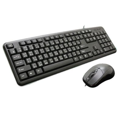 (限宅)有線標準型鍵盤滑鼠組KM101 防潑水USB鍵盤+ 光學滑鼠1000DPI【DE437】 久林批發