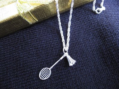 【海倫精坊】純銀飾品~羽球球銀飾男用項鍊(特價１０６０元)