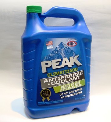 美國原裝公司貨 PEAK 長效型水箱冷卻液 水箱精(33%預混型) 有效降溫-防凍-防鏽 3.78 公升1加侖可面交