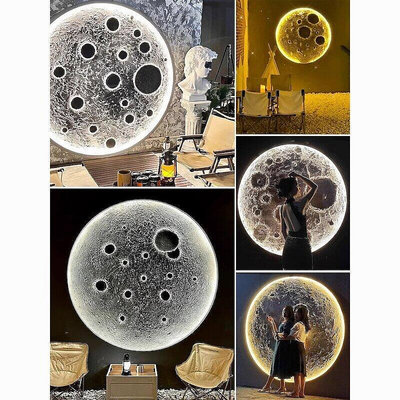 廠家出貨網紅月球浮雕壁燈月亮燈3D立體浮雕客廳背景墻壁畫節能圓形裝飾燈