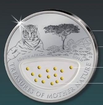 斐濟 2012 紀念幣 大自然的瑰寶系列銀幣第三枚-南非黃金土地 原廠原盒