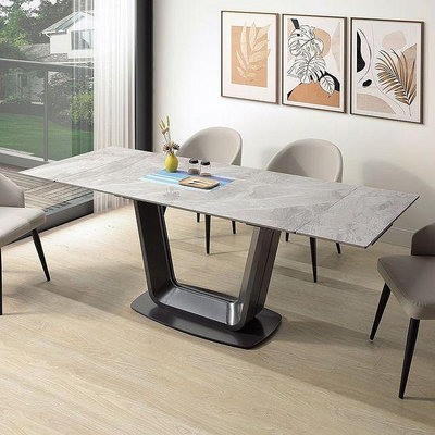 【HB452-01】康托爾6.6尺岩板伸縮餐桌