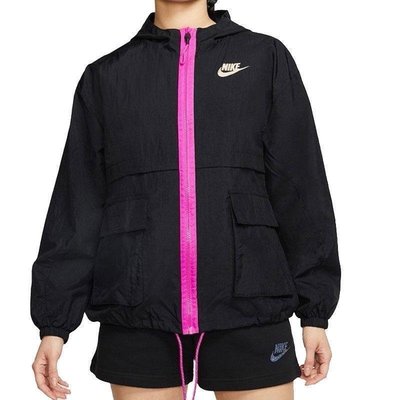 100原廠％公司貨 adidas愛迪達 nike女子連帽防風寬松輕薄運動休閑夾克外套 DD2089-010-110