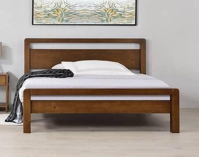 【萊夫家居】NC-3-1C：胡桃色3.5尺抽屜單人床【台中家具】床架 兒童床 床台 學生床 杉木實木床 床板高度可調整