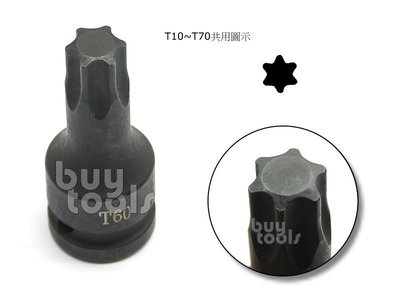 台灣工具-《專業級》氣動級四分六角星型凸頭套筒/星型T10~T70、內星型六角螺絲用、每顆售價「含稅」