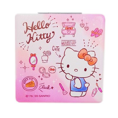 三麗鷗系列 Hello Kitty凱蒂貓. KIKI&amp;LALA雙子星 方形雙面摺疊鏡
