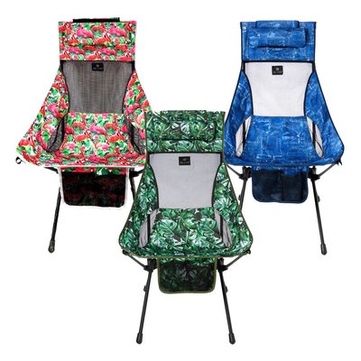 極致輕量高背印花椅OWL CAMP.休閒椅月亮椅折疊椅露營椅野營釣魚椅