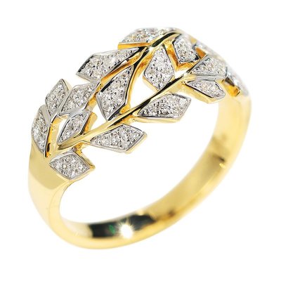 【馬格斯珠寶】18k金 20分鑽戒 金枝玉葉鑽石戒指 結婚戒指 女戒