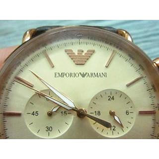 台北自售:義大利 Emporio Armani 復刻時尚經典三眼計時腕錶(玫瑰金)非機械錶ROLEX萬寶龍ORIS元起標