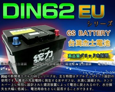 【電池達人】杰士 GS 統力 汽車電池 DIN62 適用55566 54421 FOCUS GOLF LUPO POLO