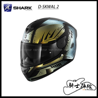 ⚠YB騎士補給⚠ SHARK D-SKWAL 2 Dharkov 消光黑金 全罩 安全帽 眼鏡溝 內墨片